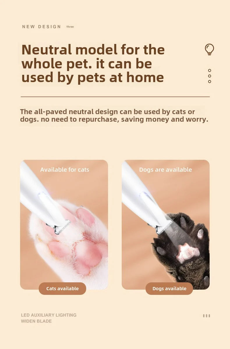 PetVera™ Waterproof LED Light Dog & Cat Foot Shaver